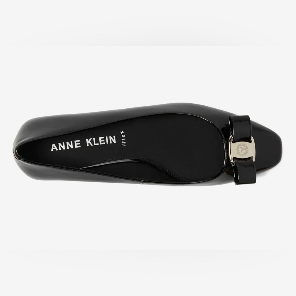 Anne Klein Glossy Black Heels with Silver Accent - Picture 5 of 12